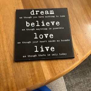 Inspirational Black Wall Decor Plaque